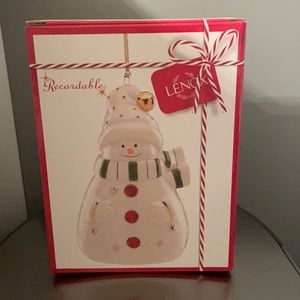 Brand New Lenox Recordable Snowman Ornament